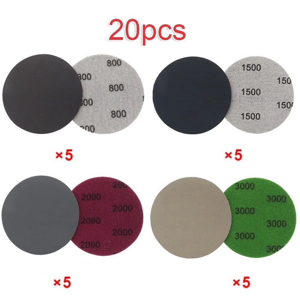 20pcs Sandpaper Discs for (800, 1500, 2000, 3000 Grit)