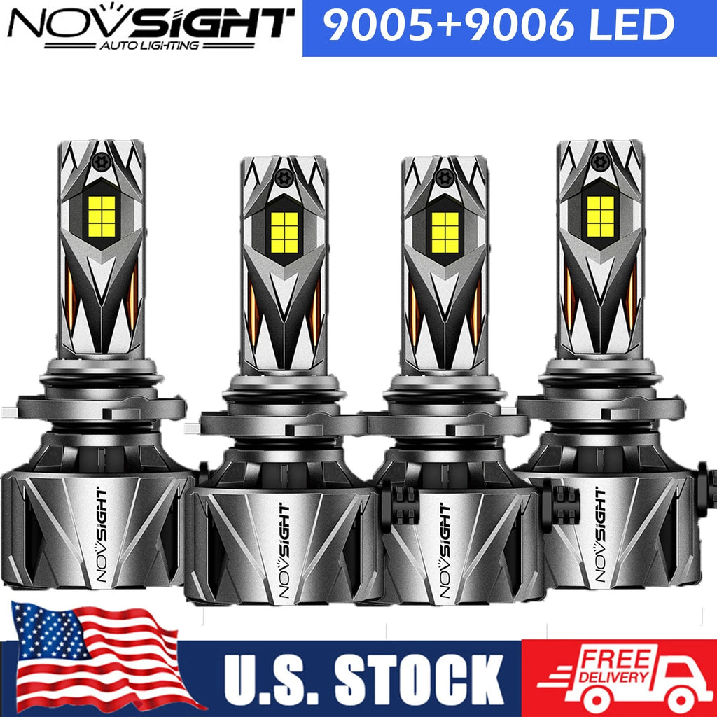 2X LED Headlight Bulb Combo 9005 9006 for