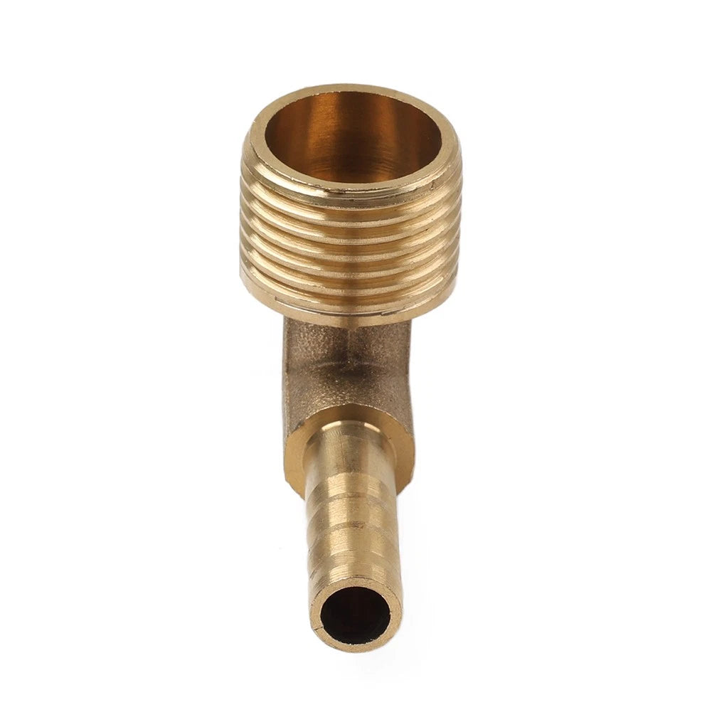 Brass Barb Hose Fitting 90 Degree Elbow 8mm x 1/2G Male Pipe