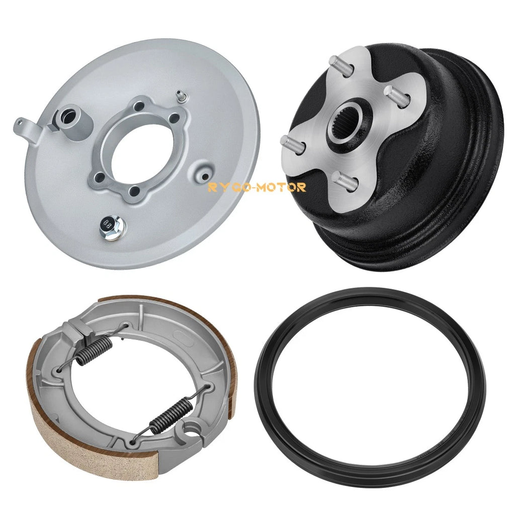Rear Brake Drum Hub Plate Shoes Assy for Yamaha Big Bear 350 YFM350/FW (1996–1999)