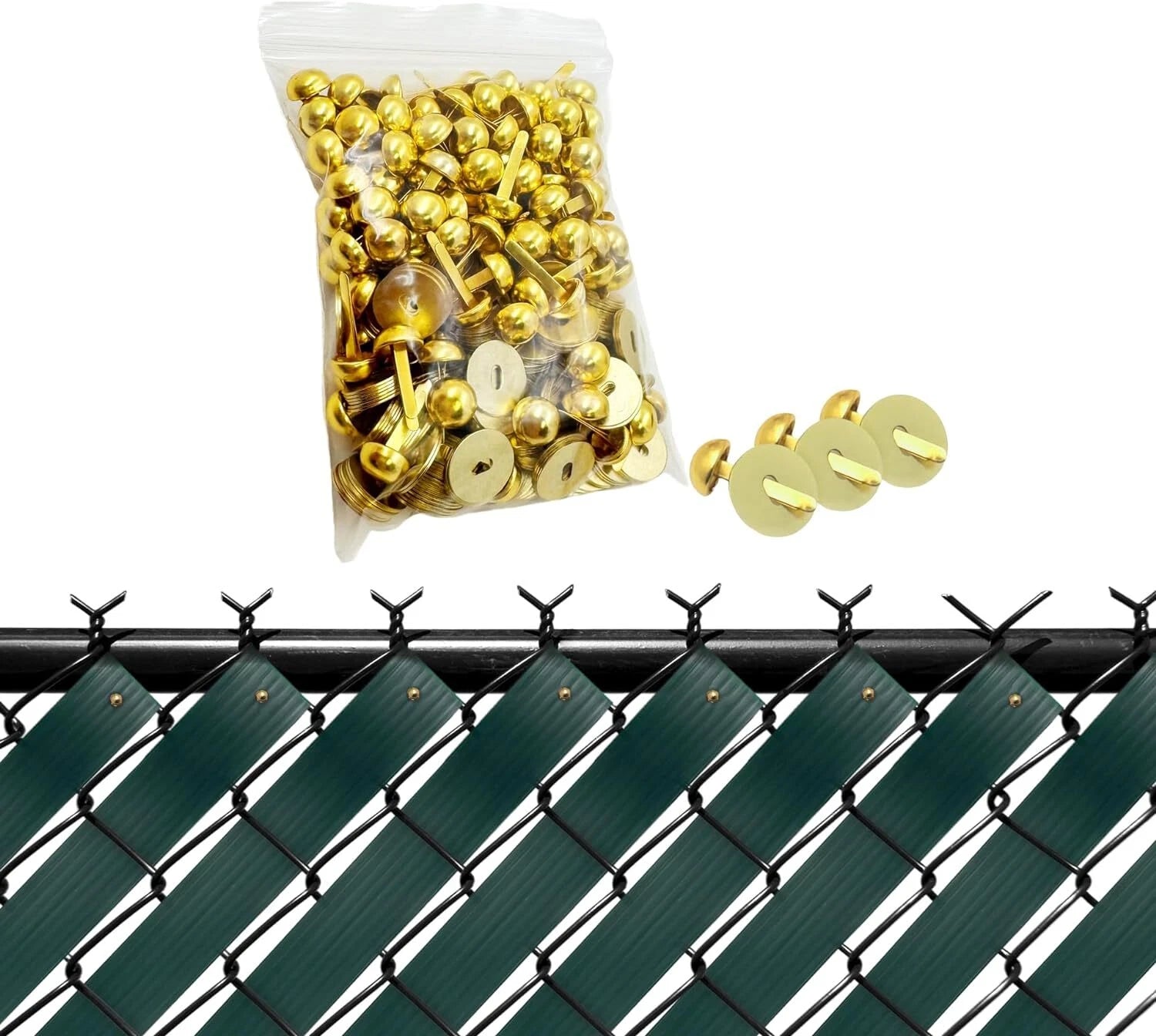 Brass Fasteners for Chain Link Fence Privacy Tape Weave (View Blocking)