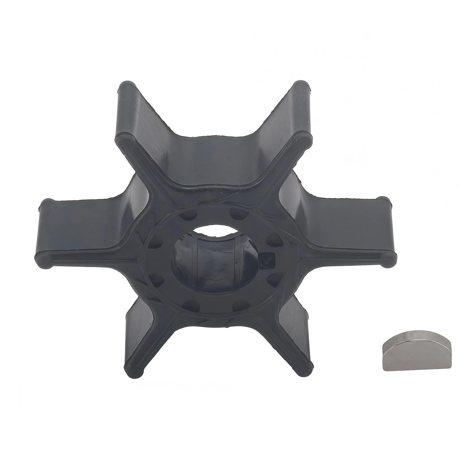 Water Pump Impeller & Key for Yamaha Outboard 9.9 15 HP (63V-44352-00)