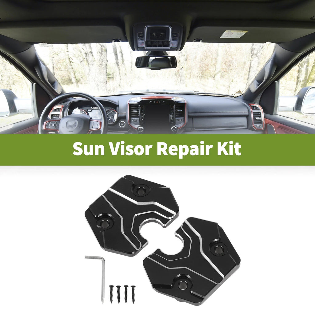 Set Sun Visor Repair Kit for Dodge Ram 1500 Trucks (2019–2023) Black