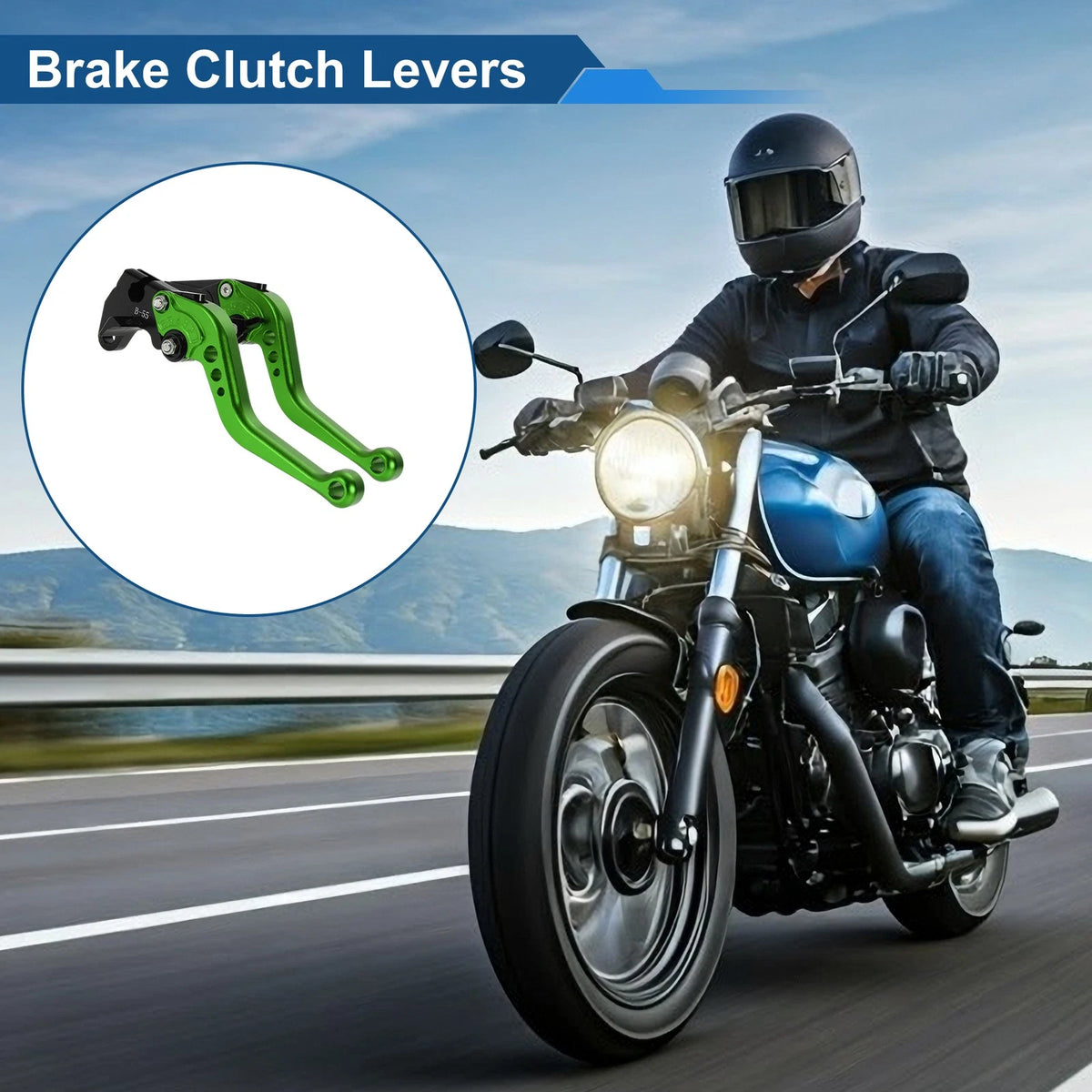 Adjustable Short Brake Clutch Lever Set for Buell XB12R (2009) Green