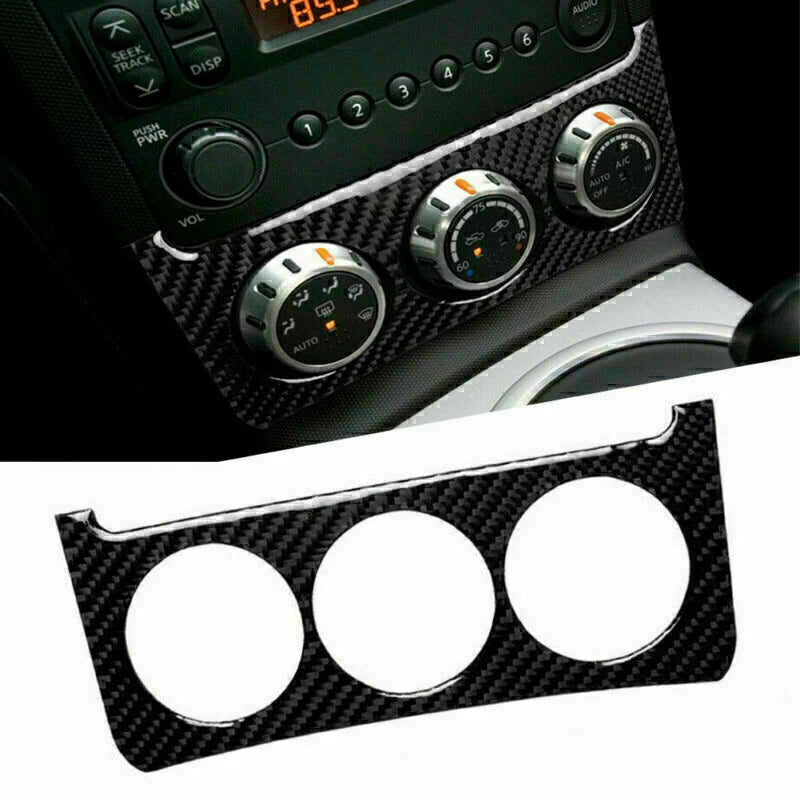 Carbon Fiber Interior Console Switch Trim Sticker Cover for Nissan 350Z (2006–2009)