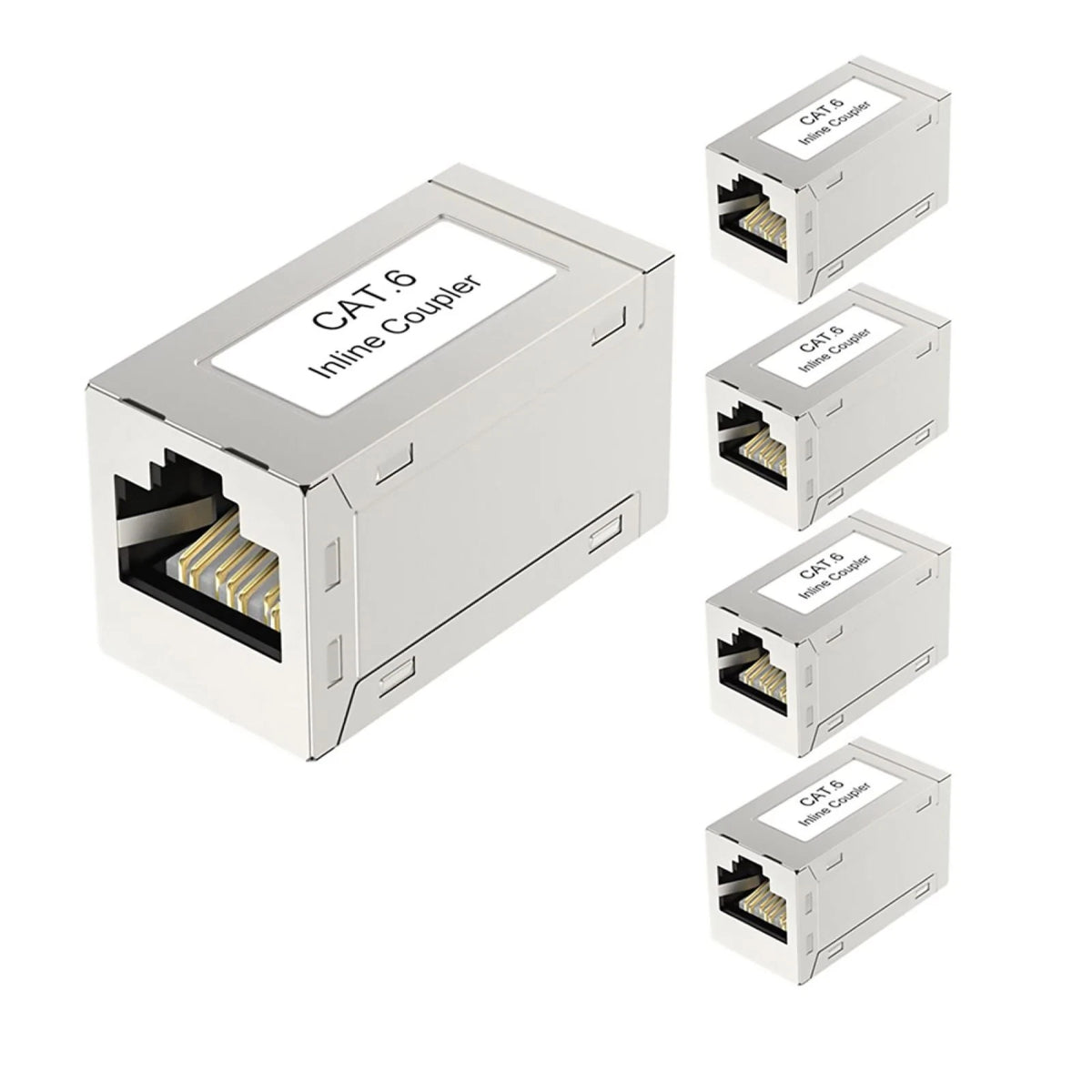 5X RJ45 Cat6 PoE Shielded Ethernet Coupler for