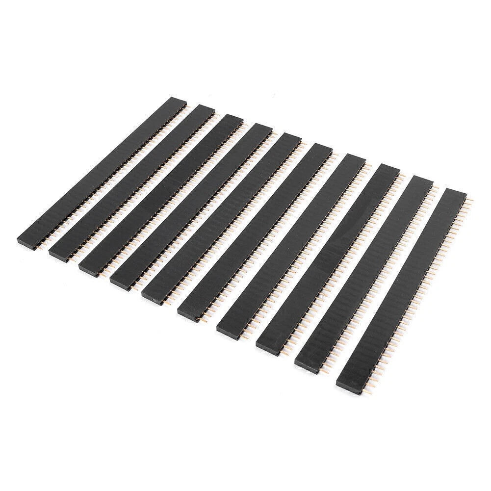 10x 2.54mm 40-Pin Single Row Female Pin Header Strip PCB Connector
