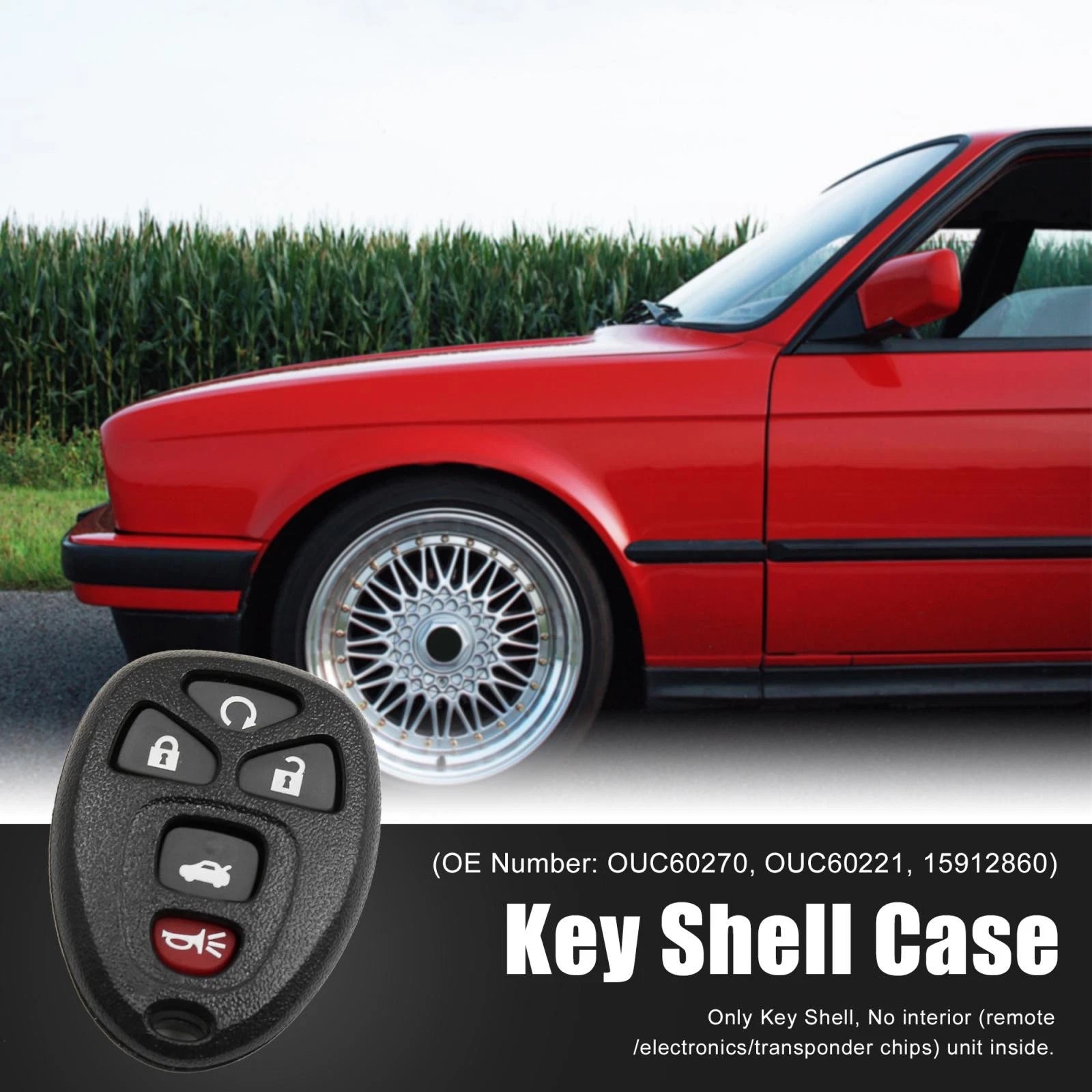 Car Key Fob Remote Case Shell Replacement for Chevrolet Impala (2006–2009)