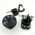 Ignition Switch with AM138068 Starter Solenoid for Riding Mowers (12V)
