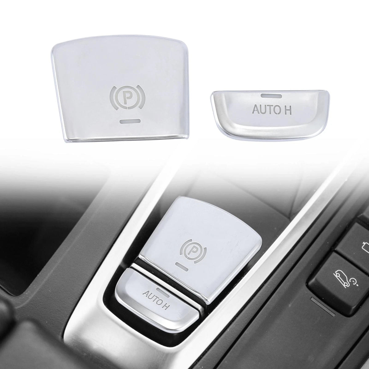Parking Brake Switch Cover P Button Sticker Set for BMW 5 Series 7 Series (2017–2024)