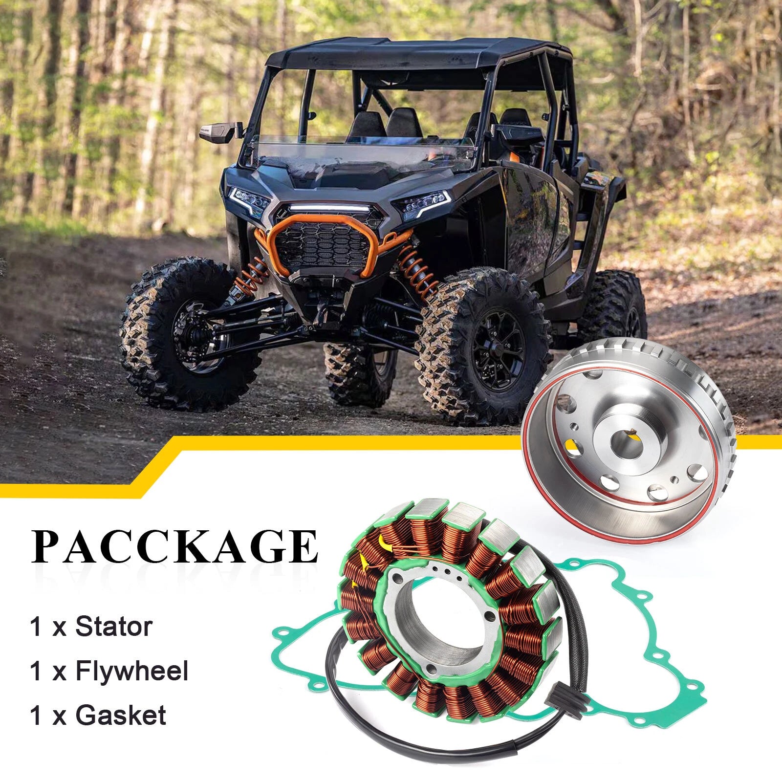 Stator + Flywheel with Gasket for Polaris Ranger 900 XP RZR 900 RZR 1000 (2013–2024)