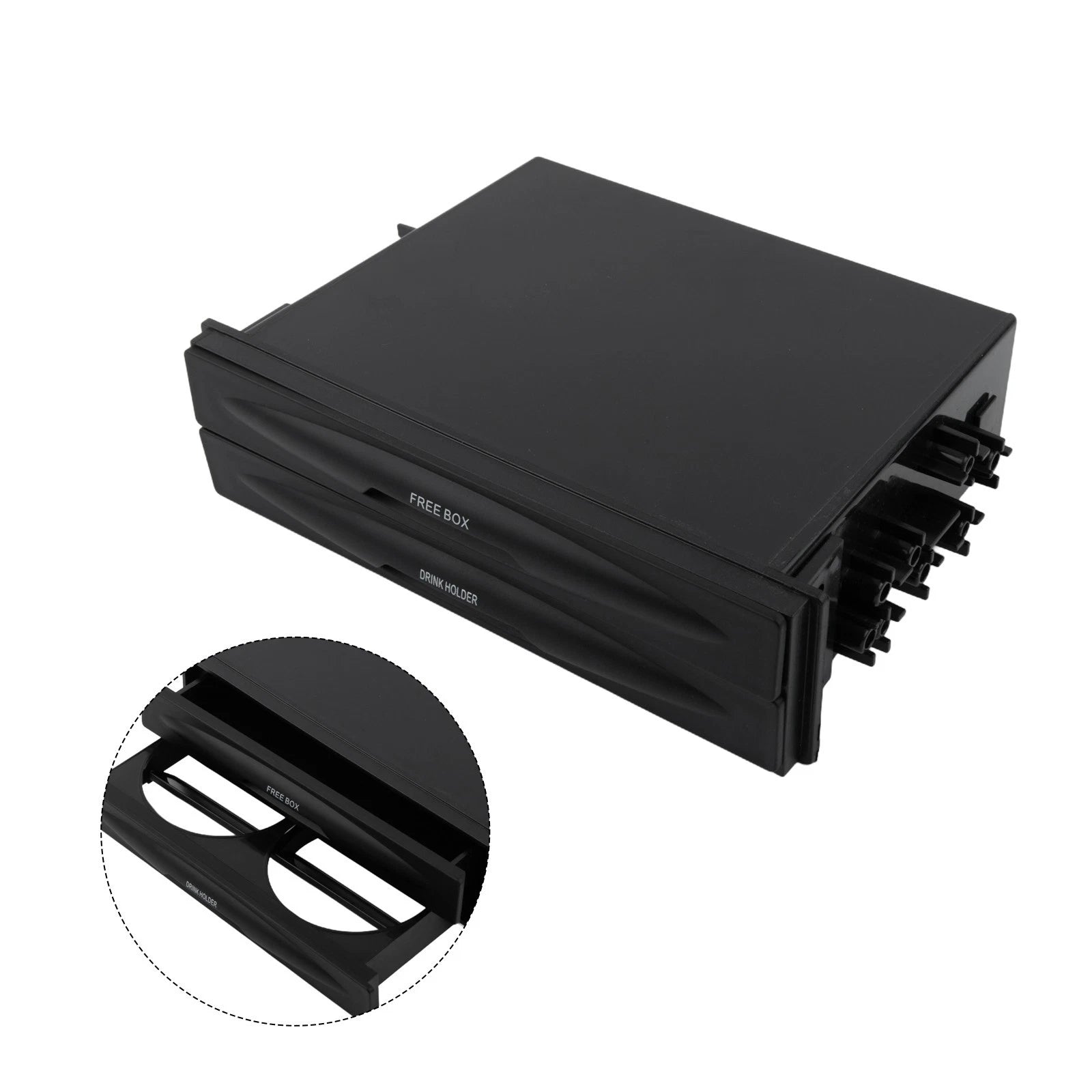 Dashboard Storage Box with Cup Holder for Custom Fit Vehicles