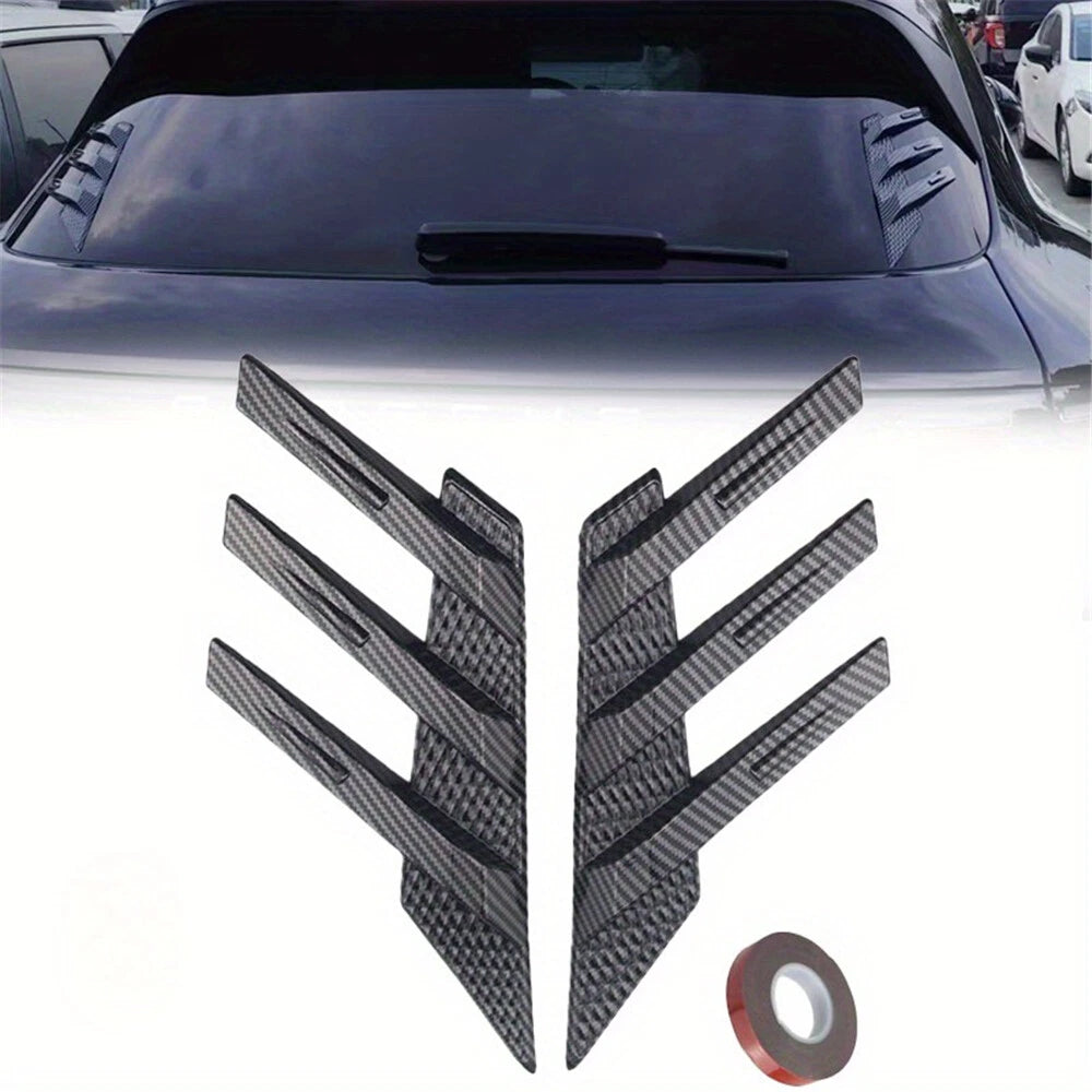 Carbon Fiber Look Rear Windshield Sticker Trim for