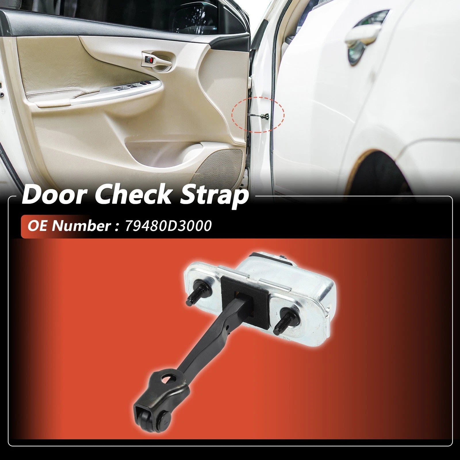 Door Check Strap Rear Left Replacement for Hyundai Tucson (2016–2021)
