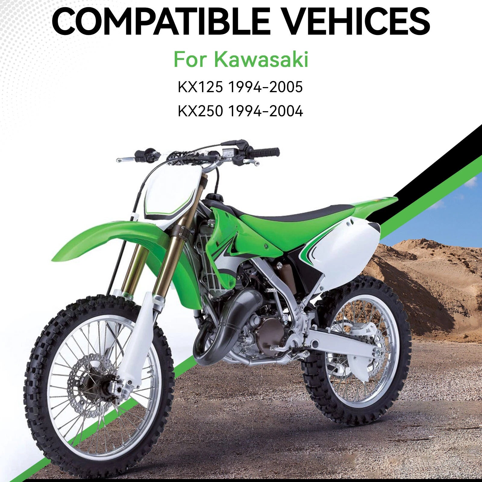2X Radiator Guards for Kawasaki KX125 KX250 (1994–2005) Green