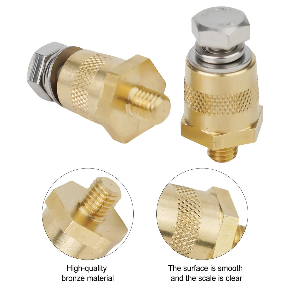 Brass Tone Battery Pole Adapter for Improved Voltage Distortion Reduction