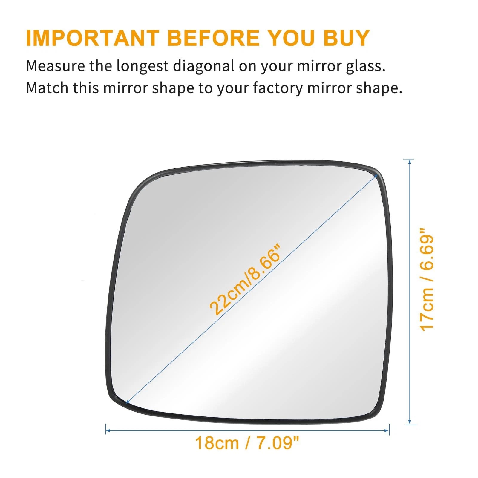 Heated Rearview Mirror Glass Left Driver Side for Hyundai iLOAD TQ (2008–2018)