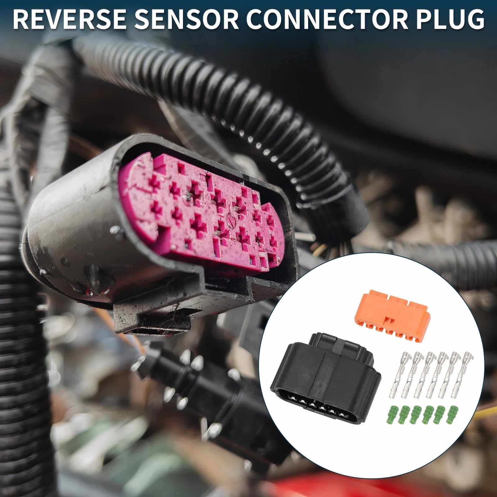 Reverse Sensor Connector Plug 6 Pin Female Wire Terminal for Kia (2011–2022)