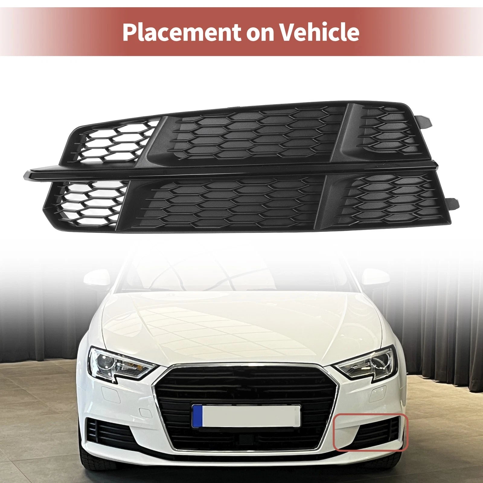 Front Left Fog Light Grill Replacement for Audi A6 C7 S Line (2012–2018)