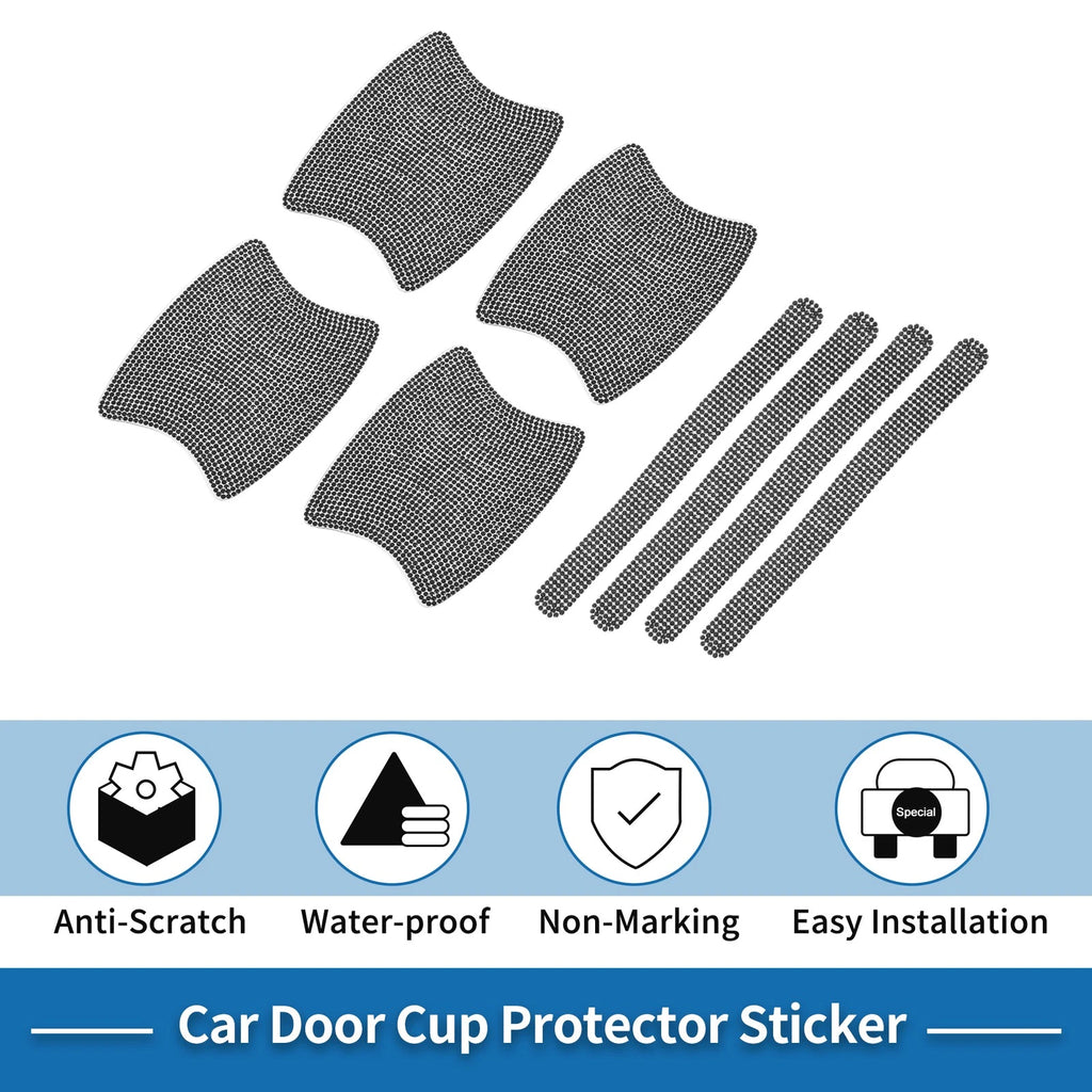 Door Handle Scratch Protector for Universal Use (8x10cm, Black)