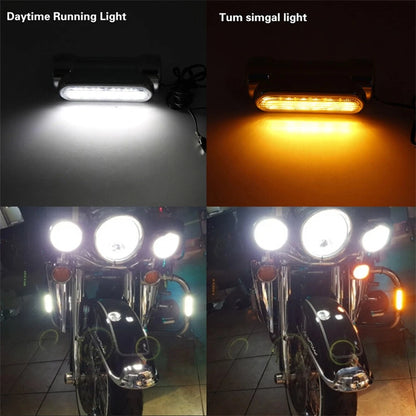 1.25" Highway Crash Bar Engine Guard Driving Light Turn Signal Lamp Kit for