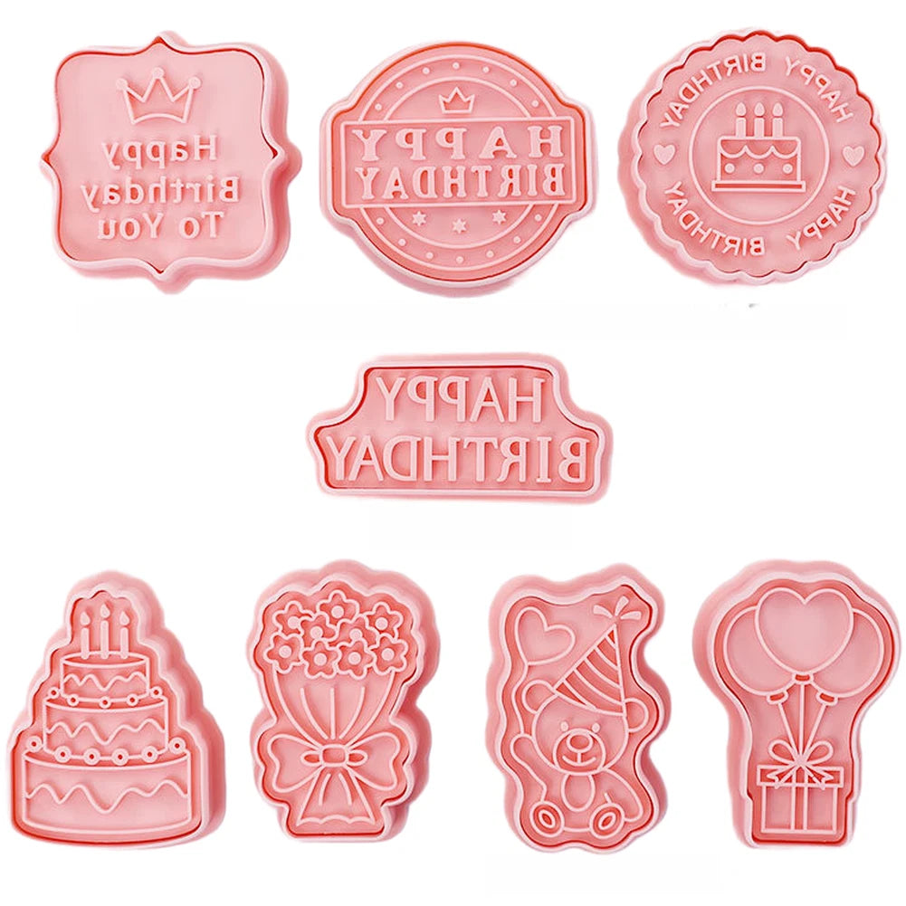 8-Piece Cartoon Cookie Cutters for Kitchen Baking Tools