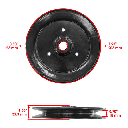 Deck Spindle Shaft with Pulley Replacement for Exmark Lazer Z (2004–2010)