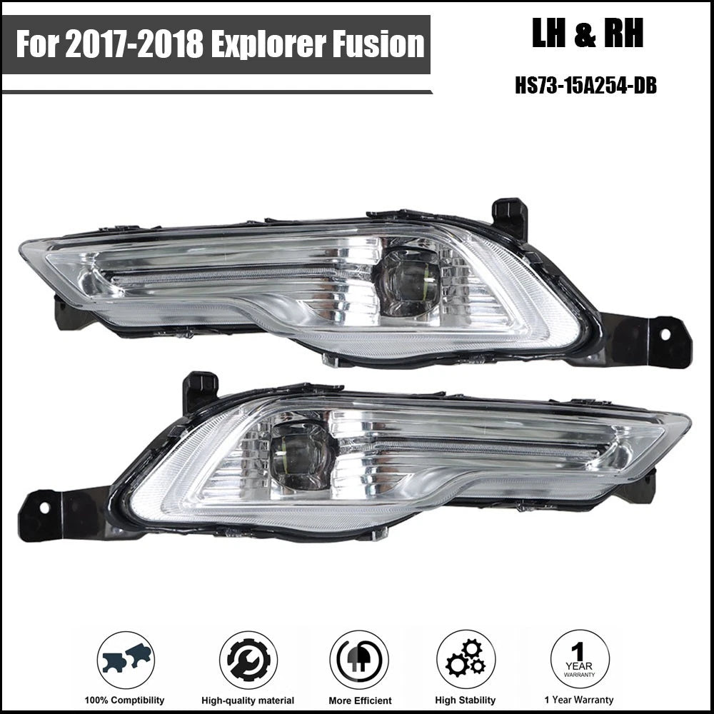 Fog Light Assembly for Ford Explorer Fusion (2017–2018) Left + Right