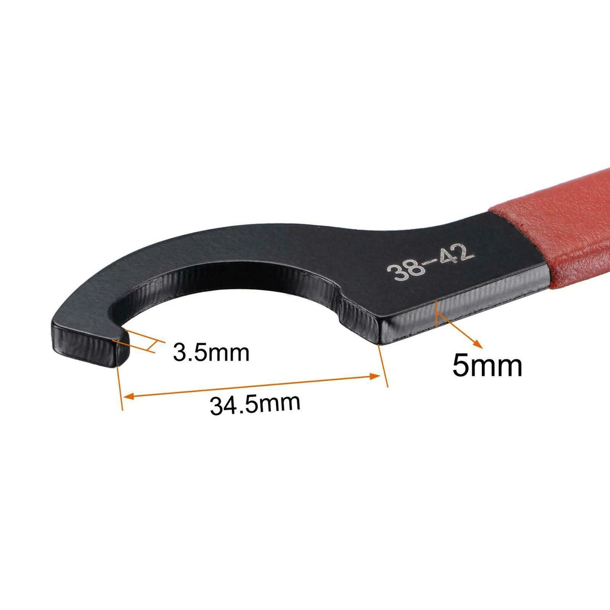 Hook Wrench Spanner for Automotive Applications - Anti-slip Handle, Black Oxidized