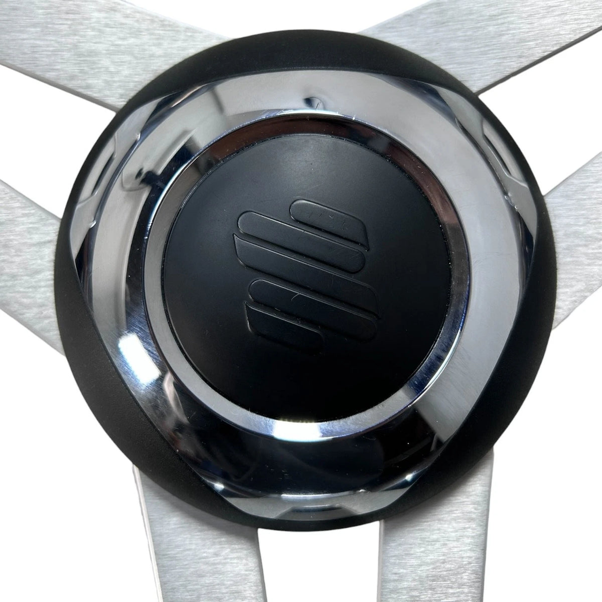 Uflex Black & Chrome Aluminum Steering Wheel for Universal Fit (13.75")