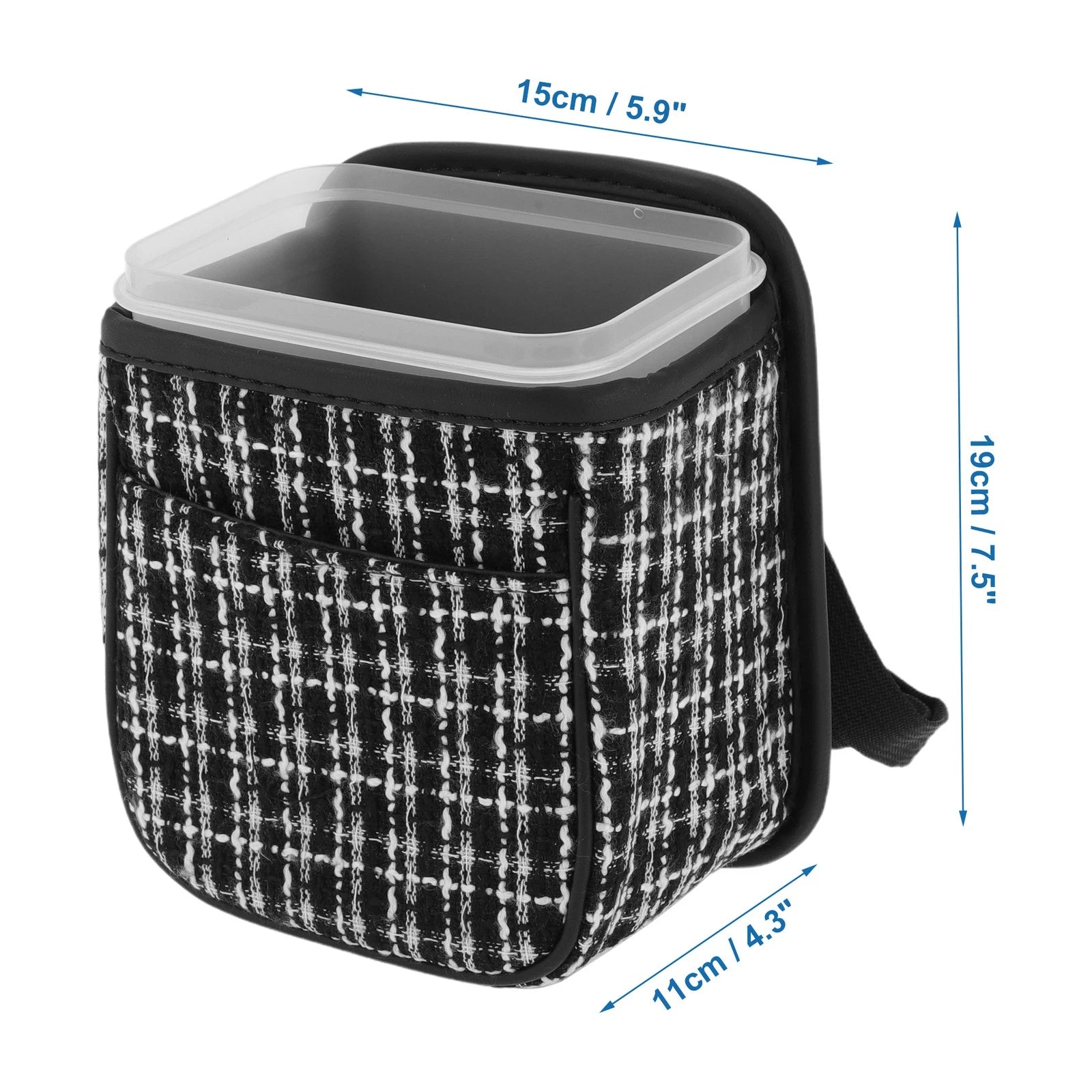 Car Trash Can for Universal Use (Portable, Hanging, Black)