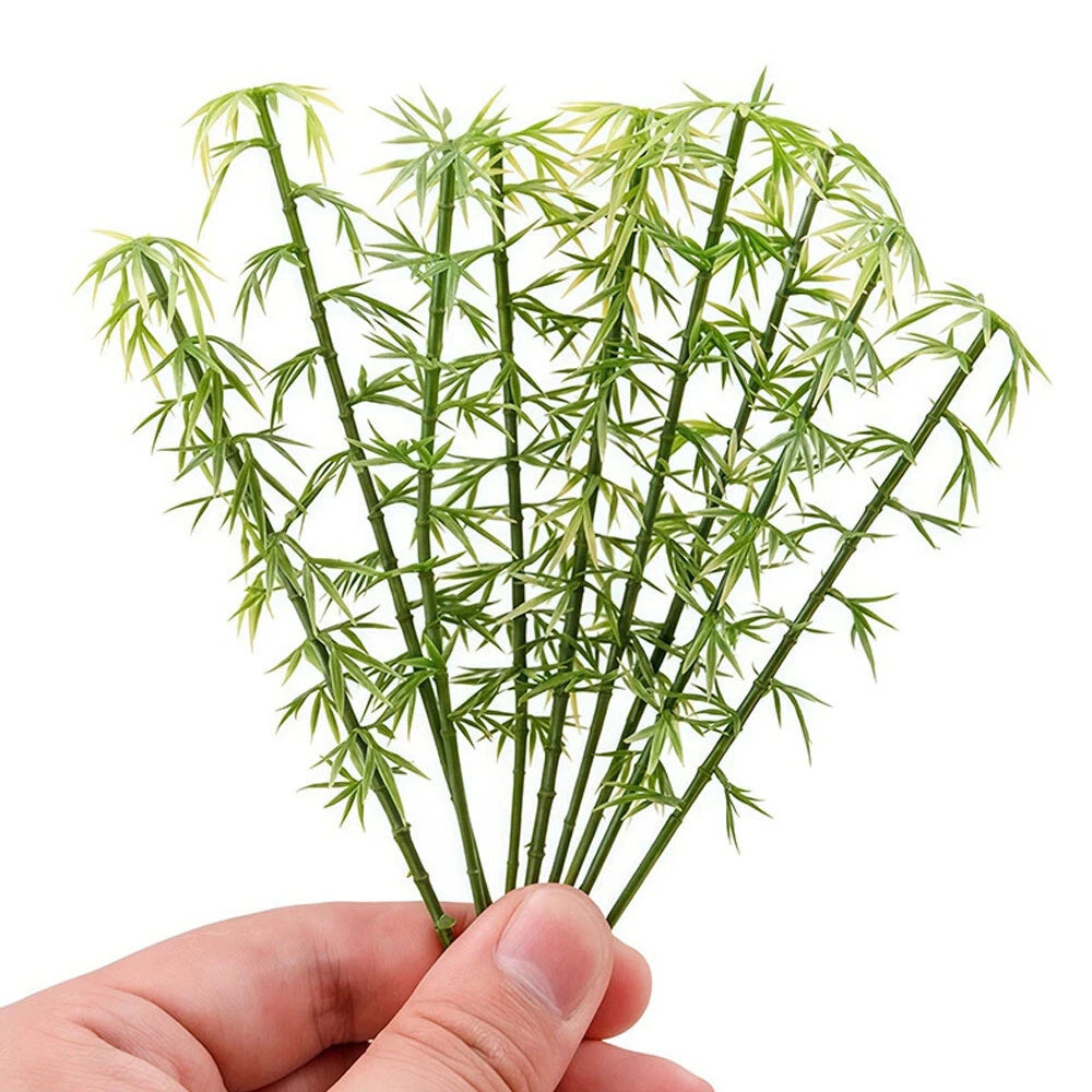 50Pcs Miniature Green Bamboo Trees for Scenery Decoration