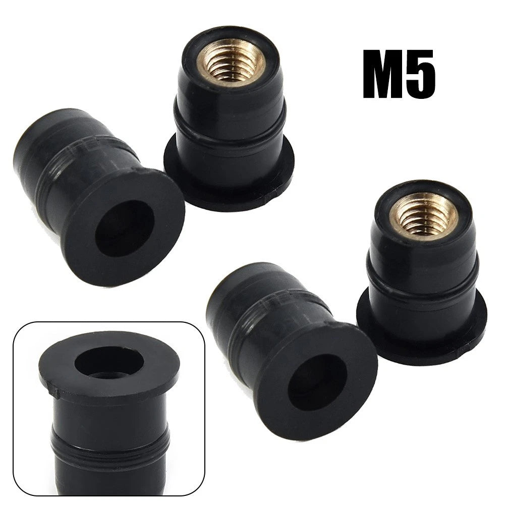 Set of 4 Windshield Nuts for Motorcycle (5mm)