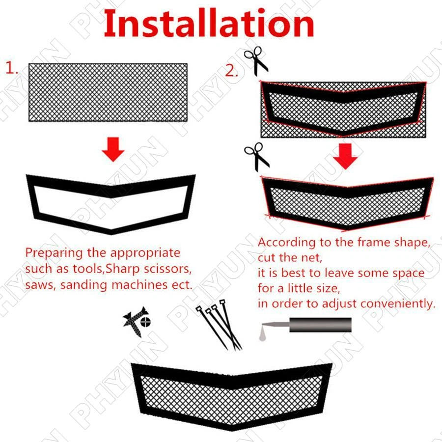 Hexagonal Style Bumper Hood Vent Grille Mesh for Auto (100cm x 30cm)