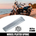 Bicycle Spoke Replacement Kit Galvanized 13G 225mm with Nipples for Most Bike