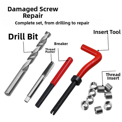 Automotive Thread Repair Tool Kit 131 pcs Hardened Metal Tap Drill Insert Set