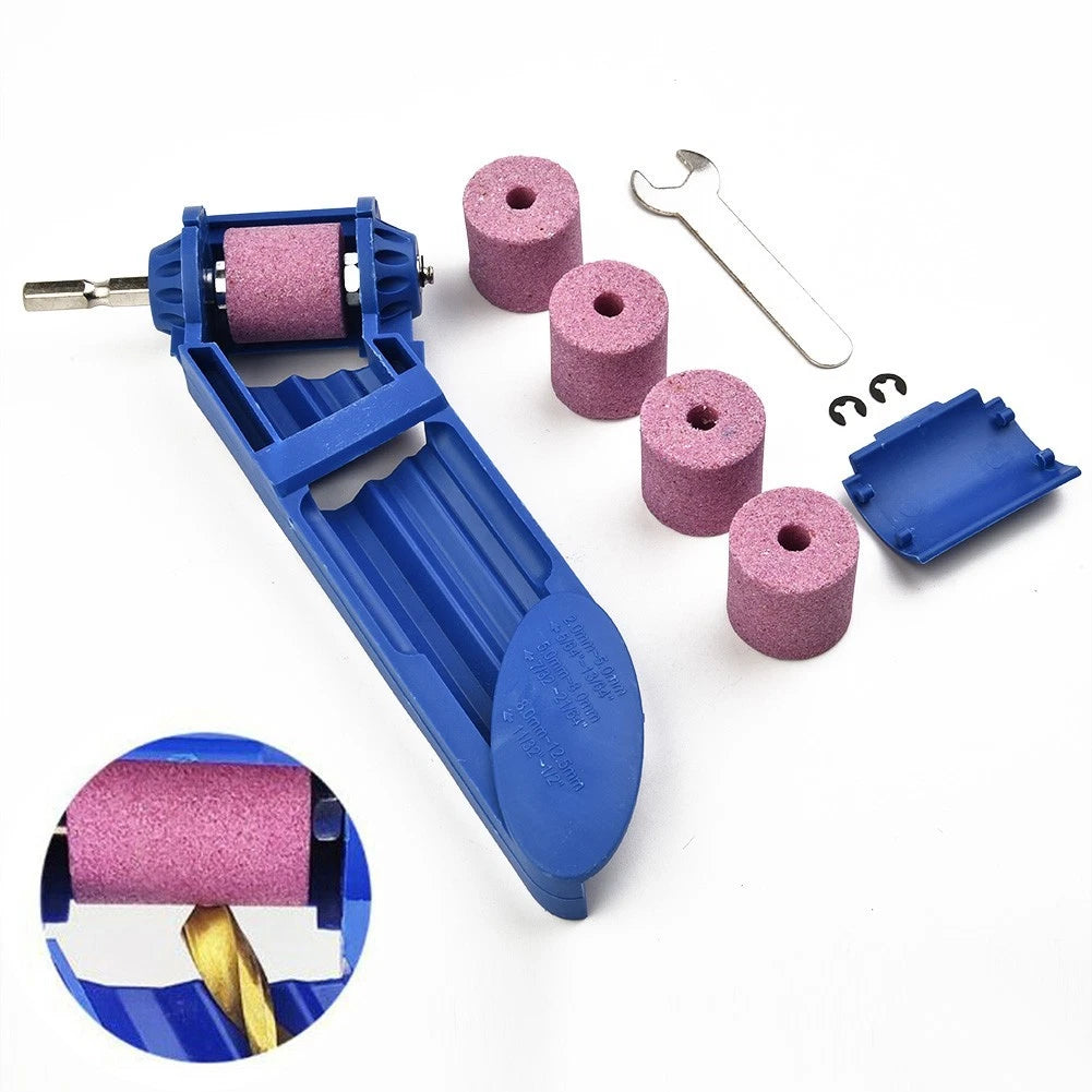 Drill Bit Sharpener with Corundum Grinding Wheel for Powered Tools