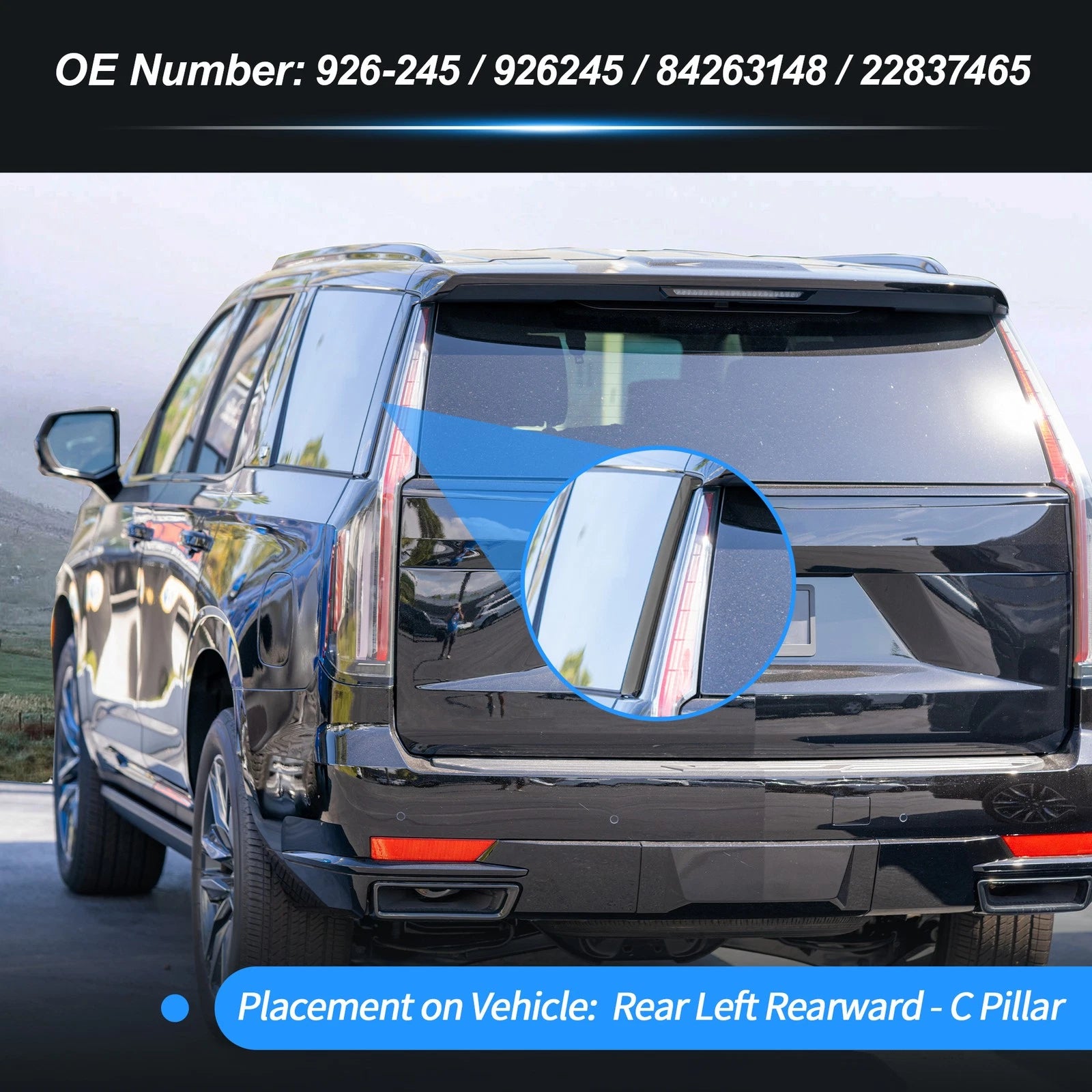 Rear Left C Pillar Window Cover Trim Replacement for Chevrolet Tahoe (2015–2018)