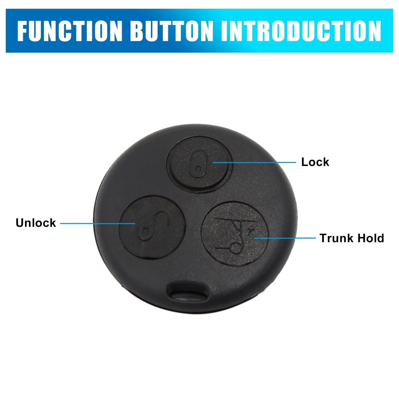 Car Key Fob Shell Case Replacement for Smart Fortwo Mercedes-Benz (2011–2015)