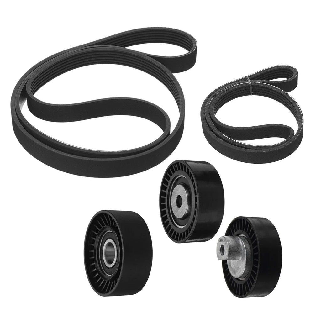 Set of 2 V-Ribbed Belts for BMW E46 E39 E38 X5 E53 Z3 E36