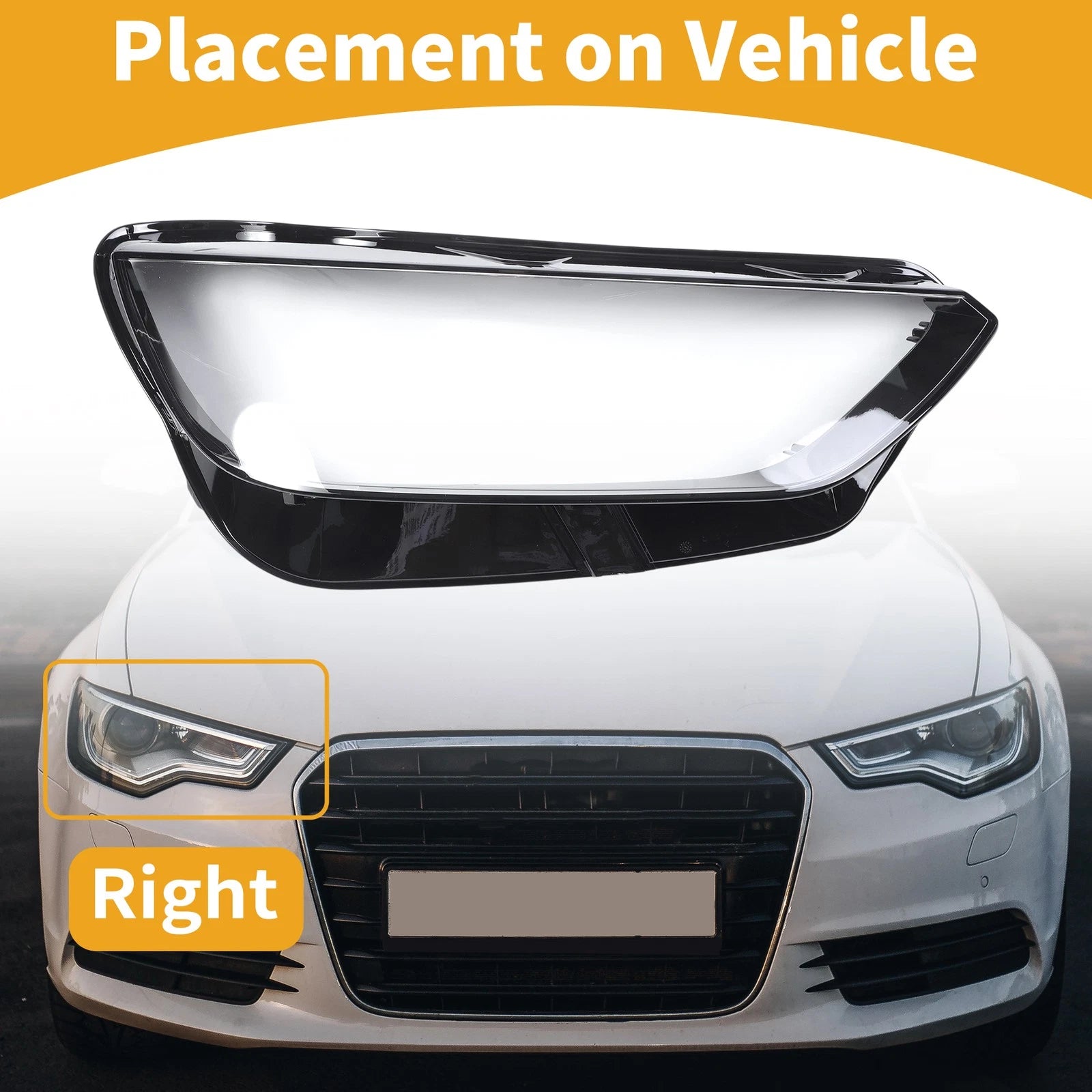 Front Right Headlight Lens Cover Replacement for Audi Q5 (2021–2022)