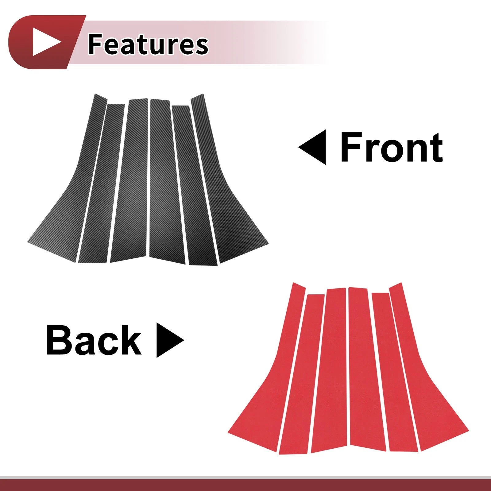 6 Pcs Door Pillar Window Trim Replacement for Honda BRV (2016–2023)