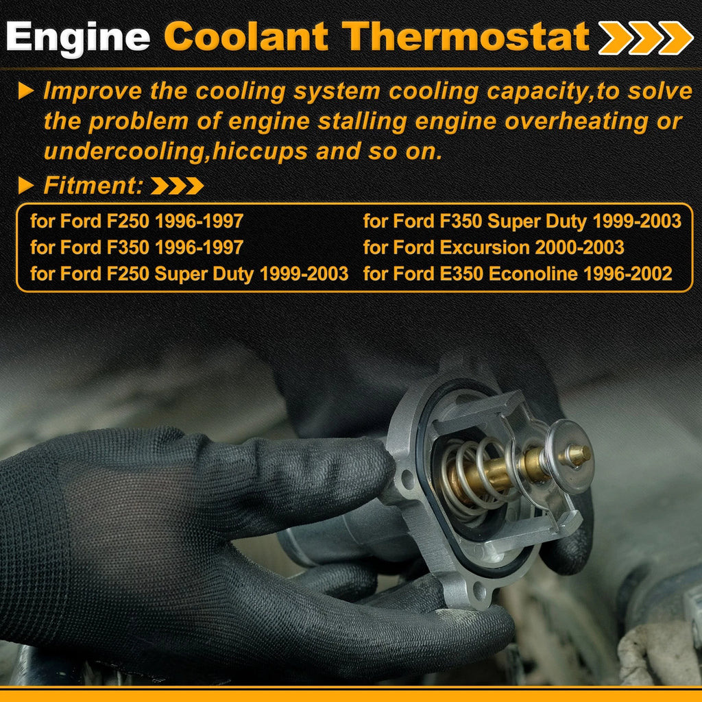 Engine Coolant Thermostat Replacement for Ford F250 1996–1997