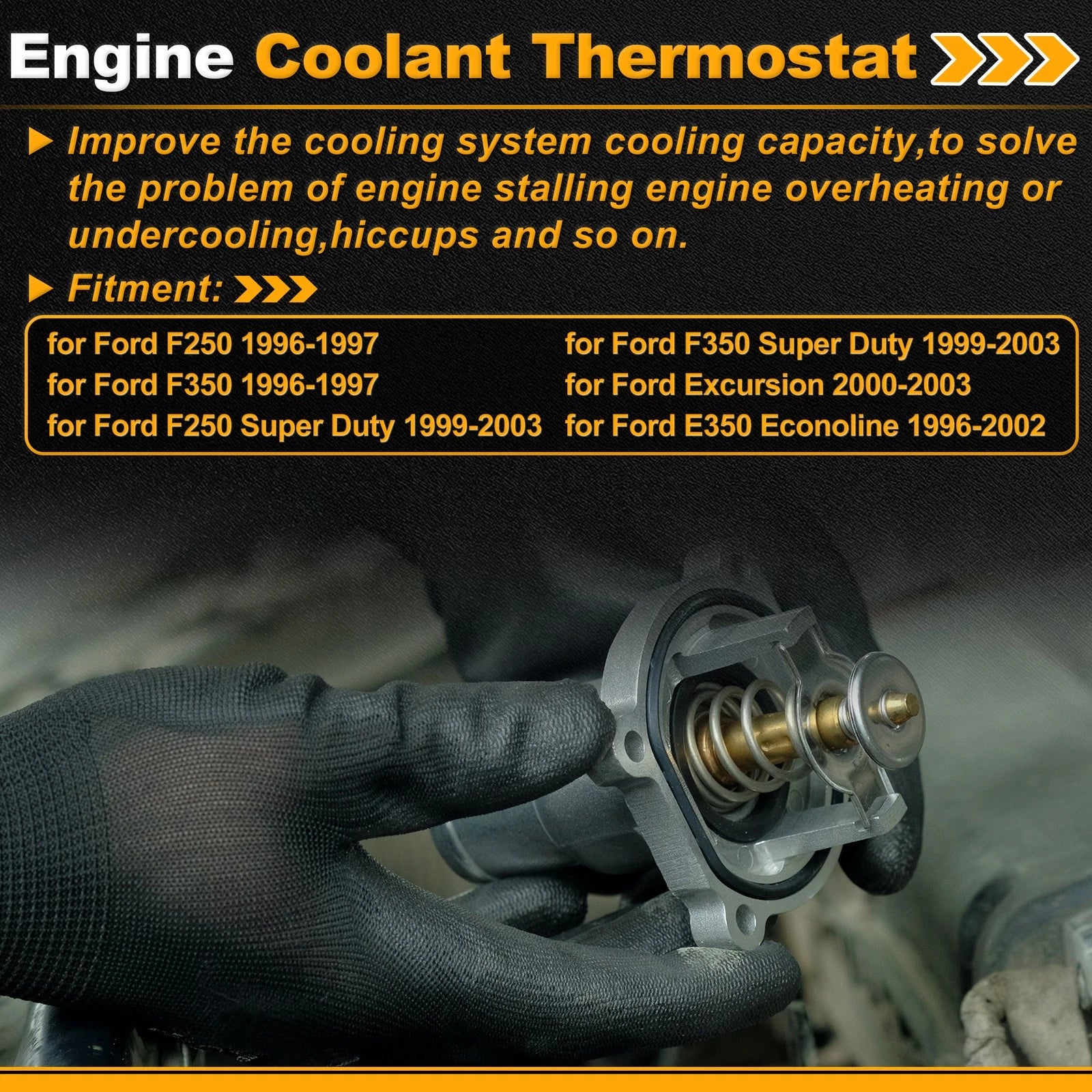 Engine Coolant Thermostat Replacement for Ford F250 1996–1997