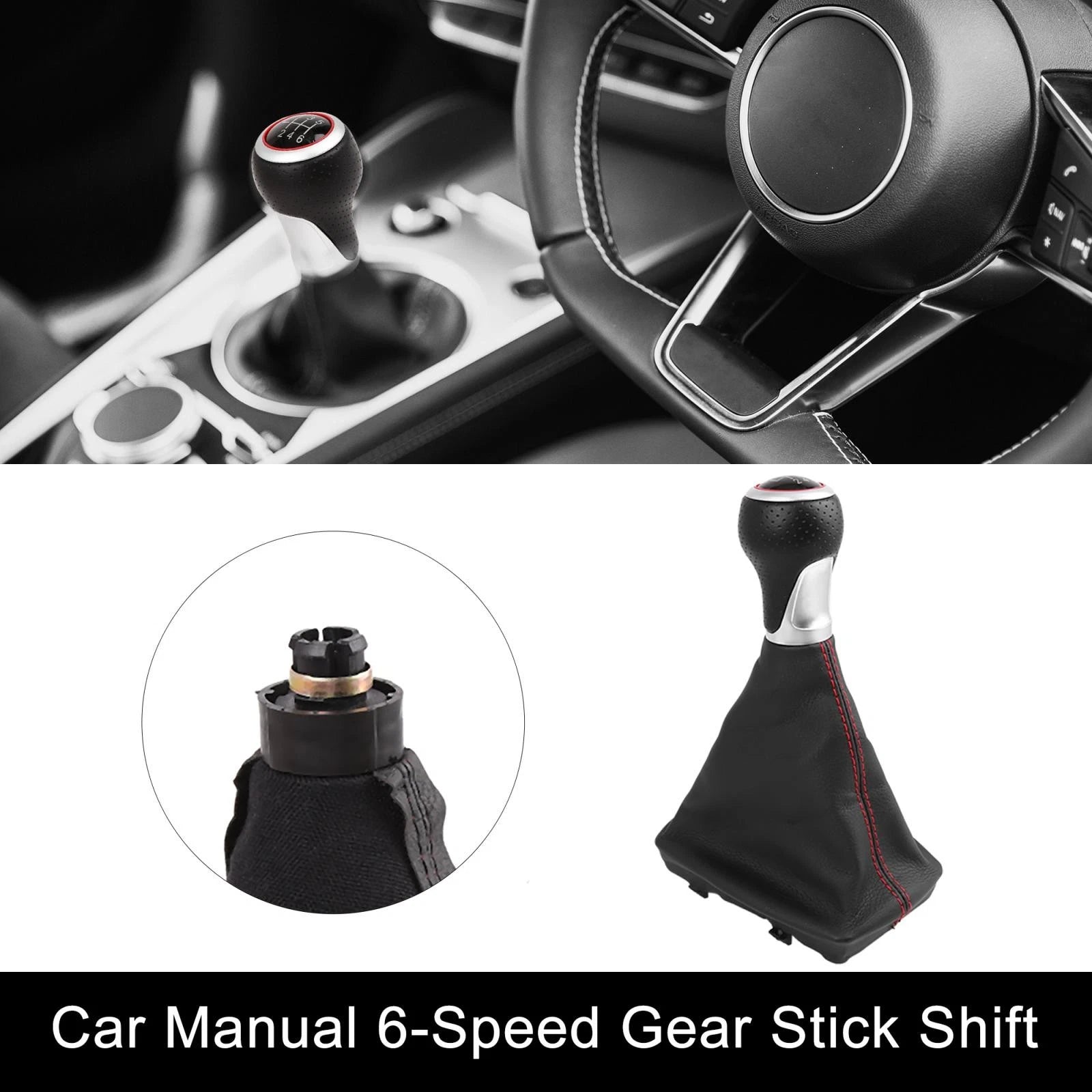 6-Speed Manual Shift Knob Lever Cover for Audi A3 S3 (2008–2014)