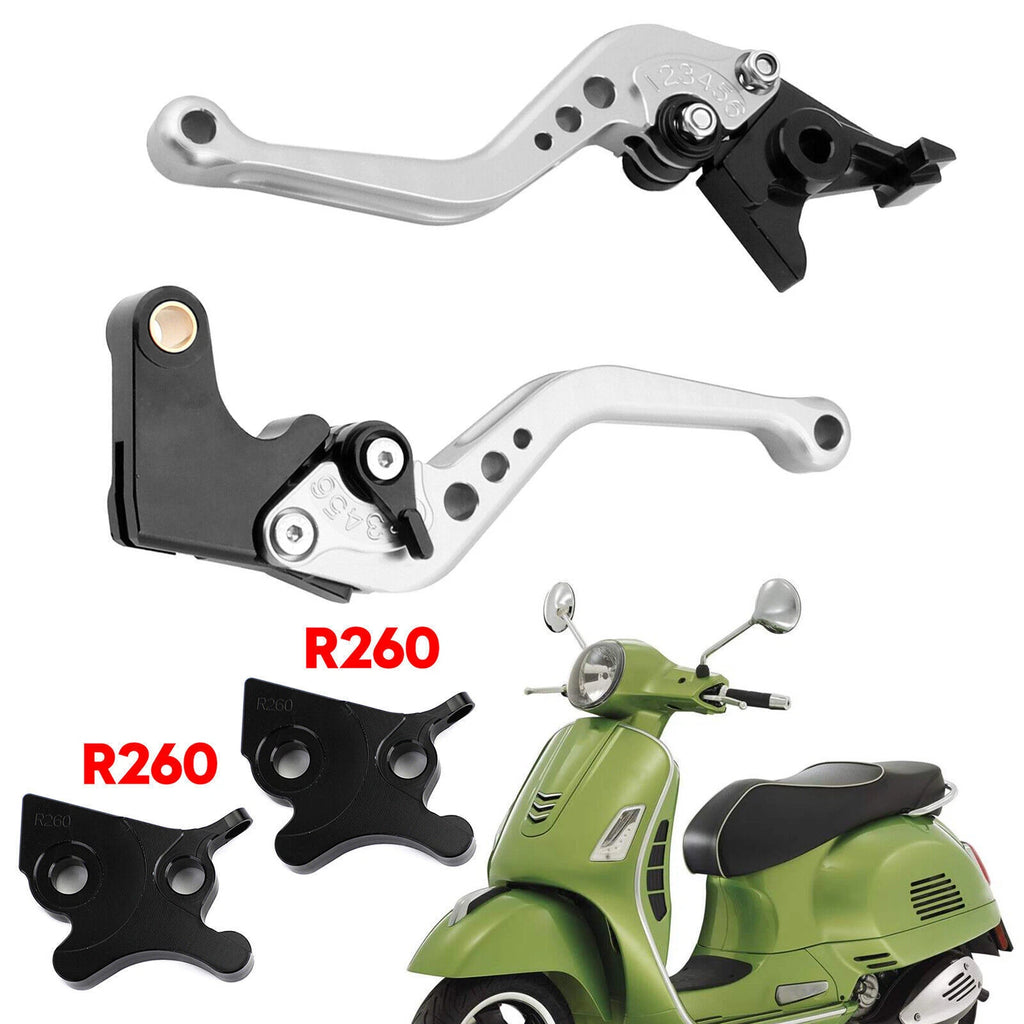 Short Clutch Brake Lever for Vespa GTS 300 Super (2008–2023) Silver T9