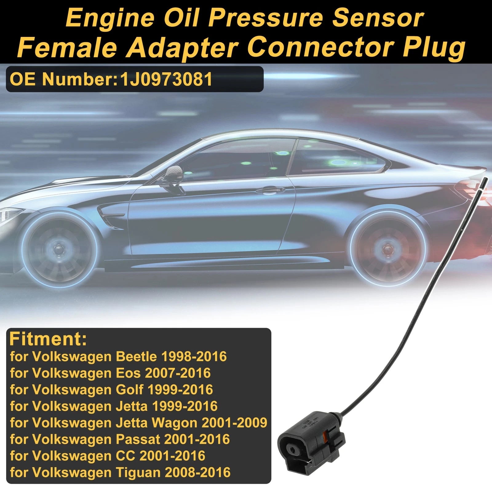1 Pin Oil Pressure Sensor Connector Plug Replacement for Volkswagen Beetle (1998–2016)