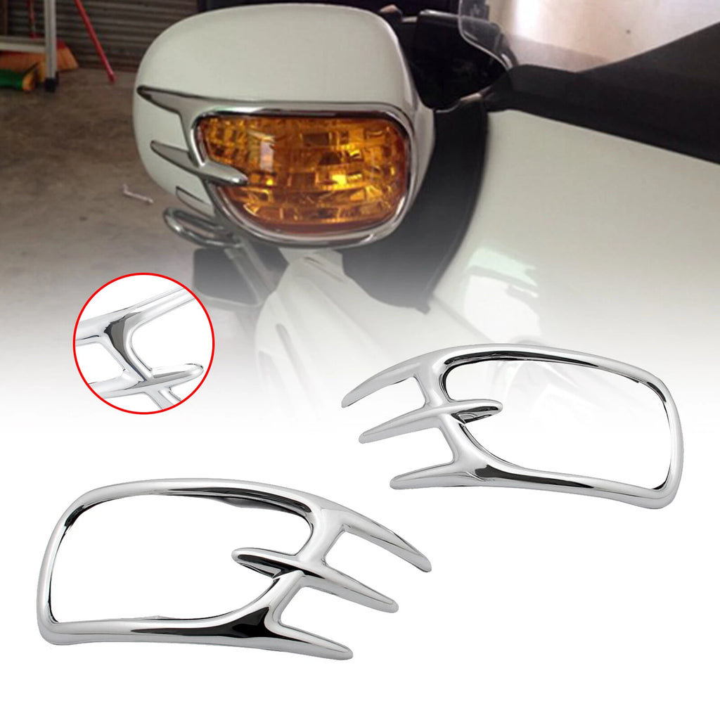 Chrome Fairing Mirror Back Accent Grilles for Honda GL1800 (2001–2011) T9