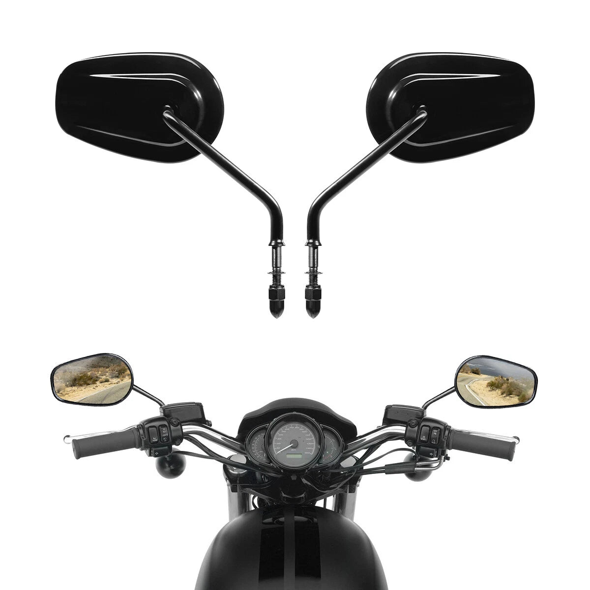 Cargosync Rearview Mirrors for Harley Softail Springer Heritage Classic Dyna