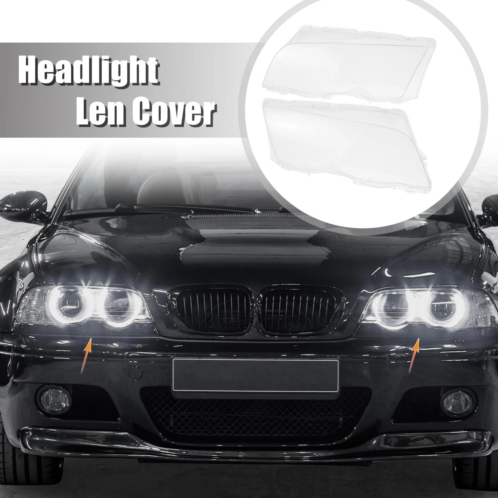 Headlight Lens Cover Pair for BMW 3 Series E46 (1998–2001)